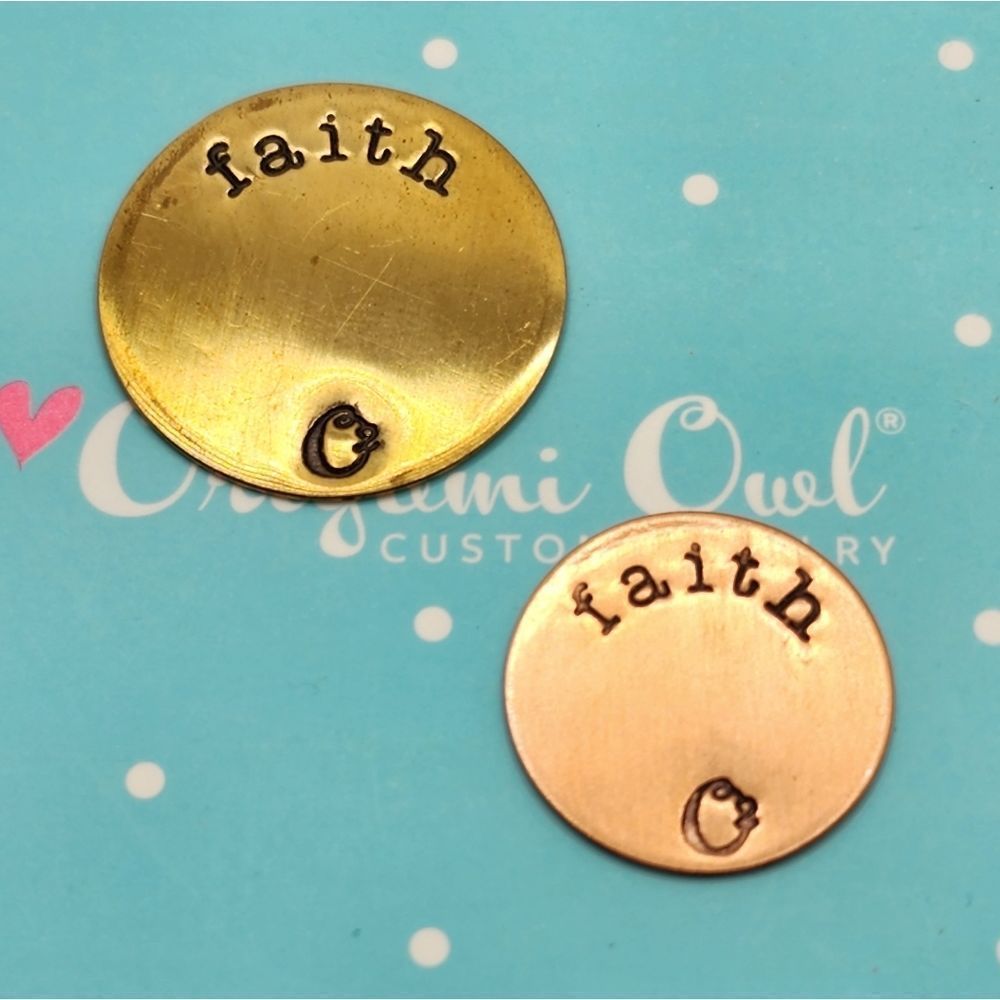 5/$21 🦉 O2 ORIGAMI OWL GOLD OR ROSE GOLD FAITH PLATE FOR LIVING LOCKETS - Picture 3 of 5